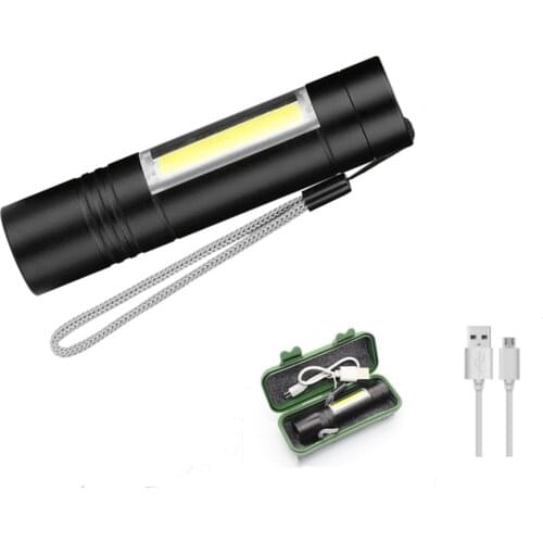 Multifunctional USB Charging 3 Modes Super Mini COB Flashlight