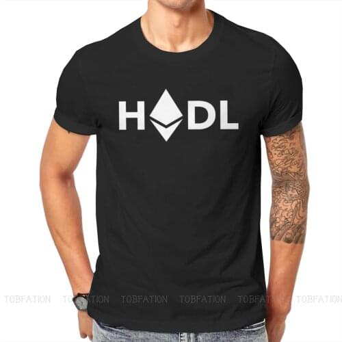 HODL ETH Hipster TShirts Ethereum Ether ETH Blockchain Cryptocurrency Male Style Fabric Streetwear T Shirt O Neck Big Size