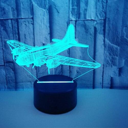 Colorful 3d LED Nightlight Touch Remote Control Acrylic Air Plane Table Lamp for Kids Xmas Birthday Gift Home Bedroom Decoration