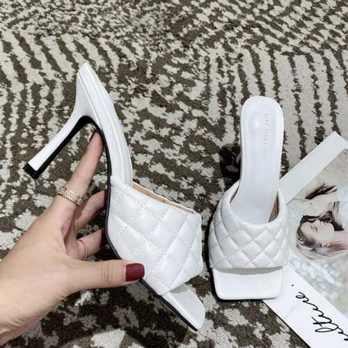 2020 European And American-Style New Word-Style Fine with High Heels Women Slippers