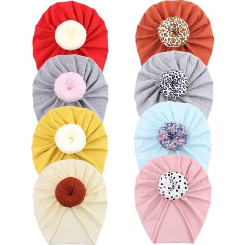 New Flower Print Knot Baby Hat Soft Baby Boys Girls Hat Newborn Infant Cap Beanies Toddler Kids Hat Headwrap