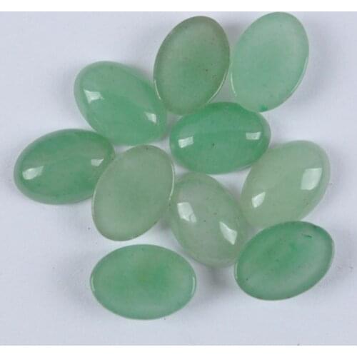 14x10MM Green Aventurine Bead Oval CAB GEM Jewelry Making (10 pcs/lot) H133