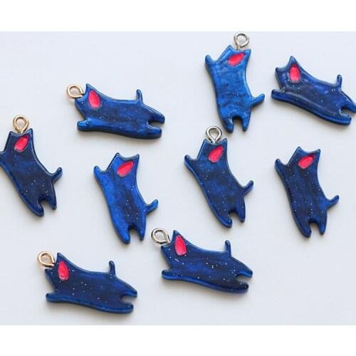 10 PCS 12*22mm Fashion Style Acrylic Resin Cat Pendant Charm DIY Accessories For Jewelry Making