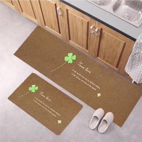 Kitchen Mat Modern Anti-slip Four-leaf Clover Printed Carpet Outdoor Corridor Long Doormat Rug Modern Balcony Bathroom Bath Mat
