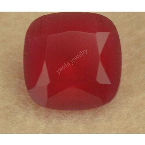 Sale 4x4~12x12mm 5A Rose Frosted Bottom Glass Stone Beads Square Cushion Shape Princess Cut Synthetic Glass Gems For Jewelry