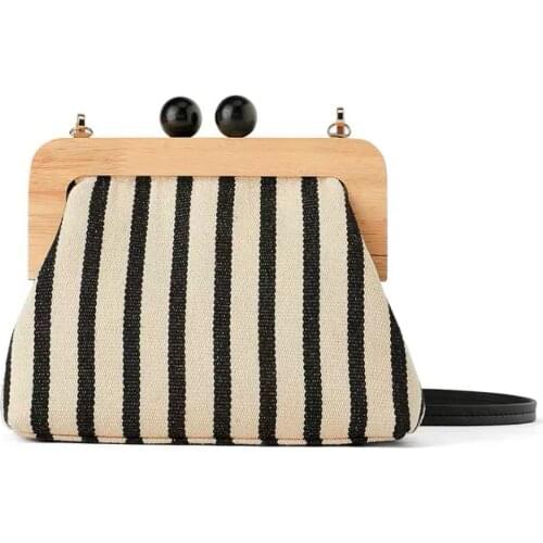 Retro Pu Soft Leather Clip Bag Luxury Women Bags Female Shoulder Messenger Bag Crossbody bag Clutch Purse Bolso femenino stripe