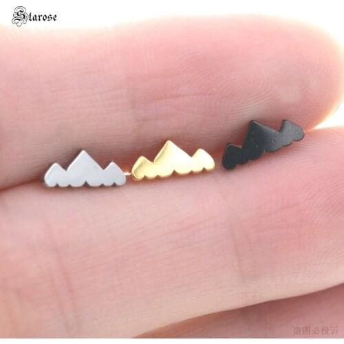 Starose 1pc Thin Bar Triple Hearts Ear Studs Daith Helix Piercing Orelha Tragus Piercing Oreja Cartilage Earrings Ear Jewelry