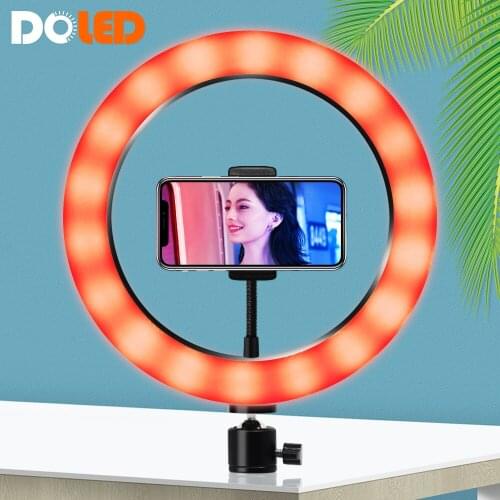 New 10 inch RGB Tripod Ring Light with Phone Holder for Photography Selfie Makeup on YouTube for YouTuber Vlogger Makeup Artist
