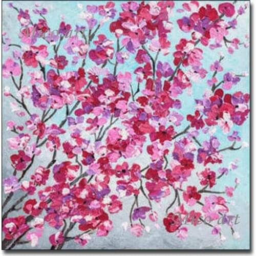 Textured Knife Flower Art 100% Hand-painted Thick Floral Oil Painting Canvas Wall Artwork And Craft For Living Room Decoration