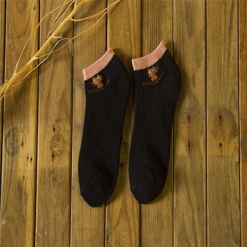 Warm socks in winter thickened hoops Plain little cat towel female socks 106