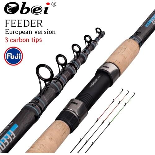 Obei Feeder Fishing Rod Telescopic Spinning Casting Travel Rod 3.0 3.3 3.6m Vara De Pesca Carp Feeder 60-180g Fuji Pole
