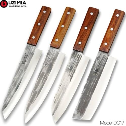 UZIMIA Handmade Forged 8Cr Japanese Chef Knife Kitchen Knives Set Santoku Knives Meat Cleaver Slicing Knife Cooking Tools DC17