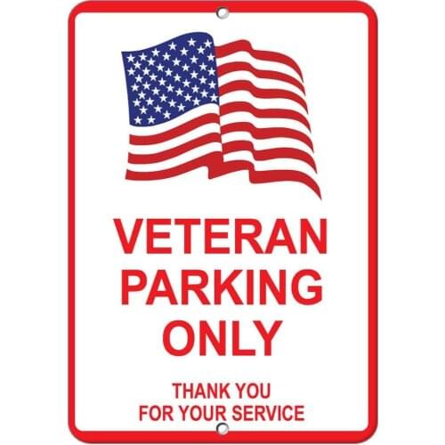 Veteran Parking Only Thank You for Your Service Poster Funny Art Decor Vintage Aluminum Retro Metal Tin Sign