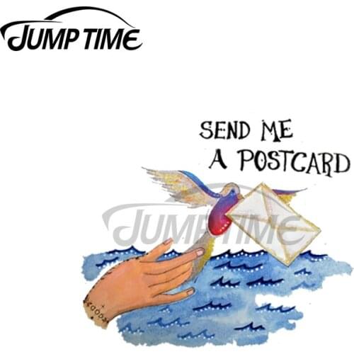 Jump Time 13 x 12.5cm For Postcard Car Stickers Bumper Cartoon Surfboard Decal Windshield Motorcycle Bumper Decoration