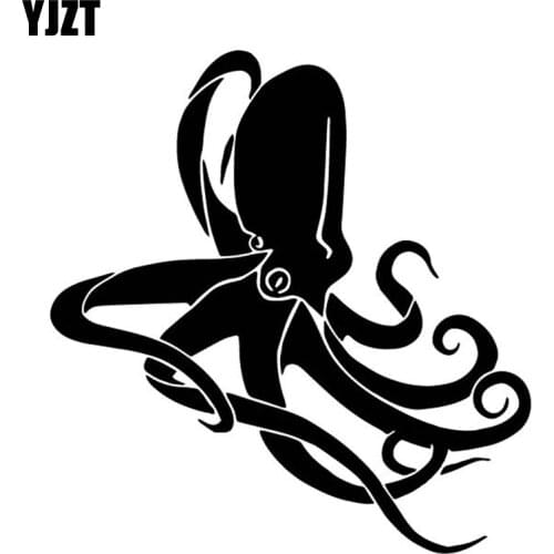 YJZT 16.2CM*17CM Octopus Cartoon Patterns Car Sticker Vinyl Decal Decor Bumper Black/Silver C4-2096