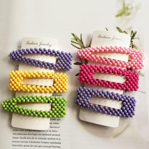 Korean Style New Arrival Fashion Colorful Beads Hairpin For Women Girls Headwear Hair Clip Barrettes Hair Accessories