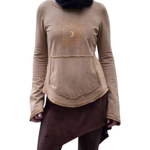 Womens Tops And Blouses Womens Fashion Blouse Plus Size Printed Blouse O-neck Long Sleeve Blouse Top Blusas Mujer De Moda 2021