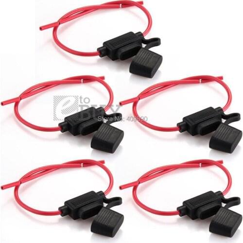 1000PCS/LOT Car Inline Blade Fuse Holder Waterproof Medium Size Black + Red New