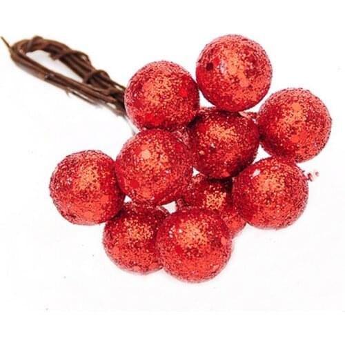 2 bundles Santa Fruits Christmas Tree DIY Hanging Decorations Red Silver Golden Christmas Tree Decor Xmas Tabletop Ornaments New