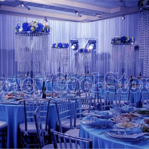 2 Tiers Wedding crystal Table Centerpiece chandelier Flower Stand Wedding decoration 10pcs/lot