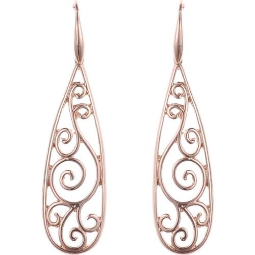 2019 metal Hollowing pendant earrings Droplet shape golden geometric earrings for Women jewelry