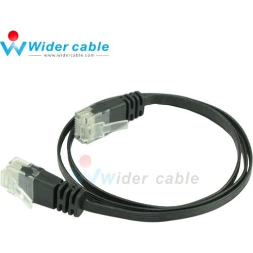 2ft Passed RoHs High Quality Flat UTP Cable Superspeed CAT6 Ethernet Cable Black Color