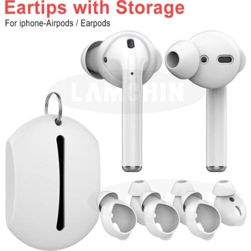 3Pairs Anti Slip Earbud Tips For Airpods Silicone Cover Earphone Tips Soundproof Earplug For Apple Earphone Earpads with Storage
