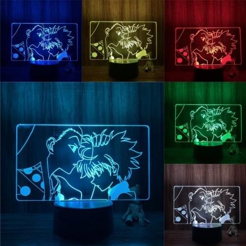 3D Nightlight Anime Hunter X Hunter Killua Irumi Zorudikku Action Figure 7 Colors Touch Optical Illusion Table Lamp Gift Decor