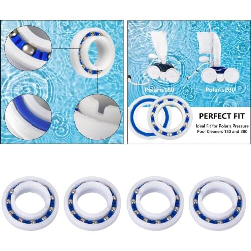 4 Pack Wheel Bearings Replacement for Polaris 180/280 Pool Clean Machine Pool Cleaner Spare Parts Accessories