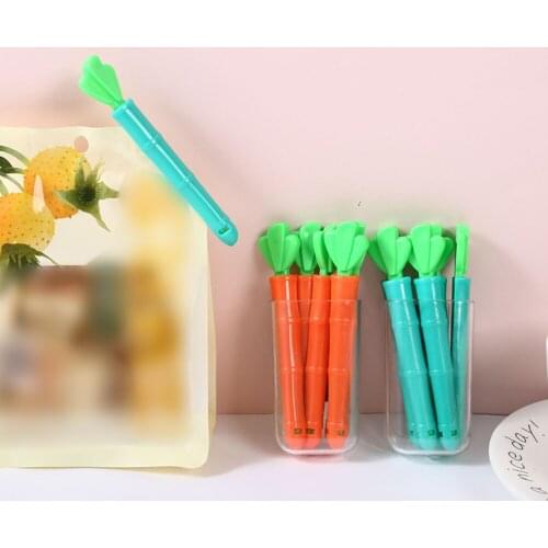 5PC/set Cartoon Carrot Shape Sealing Bag Clips With Magnet Refrigerator Magnet Storage Box for Kitchen Food Clamp Close Clips