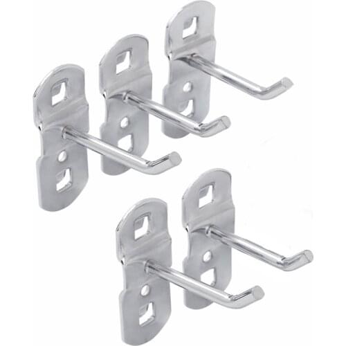 5PCS Hanging Hooks Metal Display Storage Racks Shop Shelf Hooks Square Hole Plate Tool Pothook Kitchen Garage Toolhouse Hardware