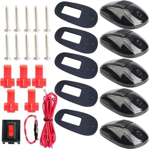 5 Pieces Of Blackened Cab Roof Marking 12-led Roof Truck Suv Driving Light Group Lens Cab Roof Light Operation