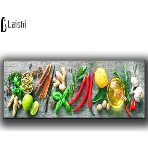 5D diamond embroidery Various Ingredients seasoning peppers diamond painting cross stitch diamond mosaic DIY kitchen Decorative