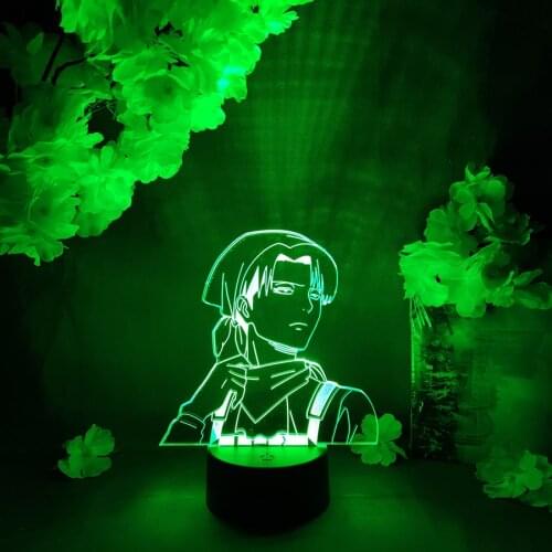 Anime Lamp Manga Attack on Titan Figure Levi Clean LED Sensor Hologram Lighting Effect Art Decoration Cool Otaku Friends Gift