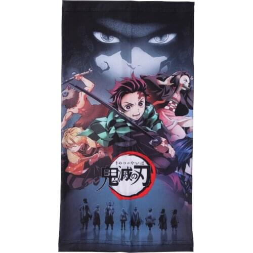 Anime Demon Slayer Kamado Tanjirou Kamado Nezuko Face Mask Balaclava Neck Gaiter Scarf Headband for Men Women Boy Girl 45*25CM