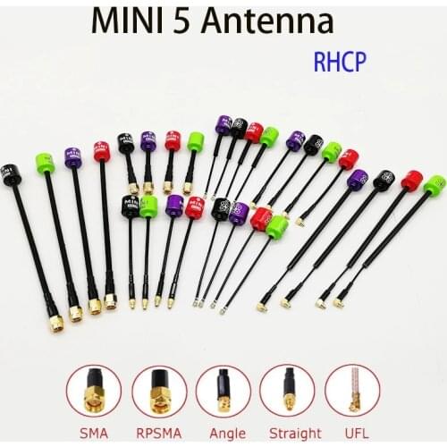 5.8G Lollipop 5 RHCP/LHCP Antenna High Gain 2.8Dbi FPV Transmitter/Receiver SMA/RP-SMA/MMCX/UFL for RC Racing Drone Part