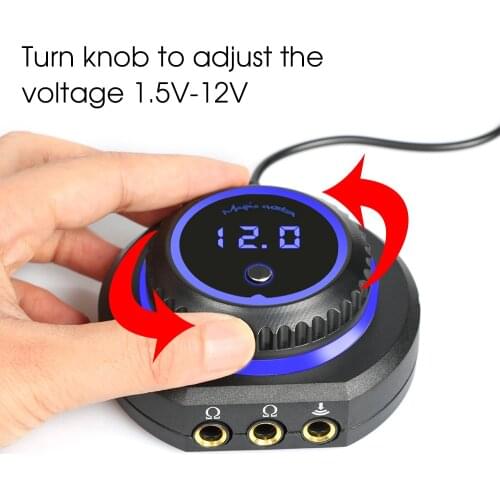 Tattoo Power Supply LED Digital Display Dual Mode Blue Light Screen Adapter Bank Block Input for Tattoo Unit Machine Foot Switch