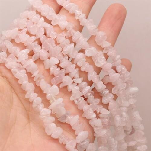 Natural Stone Rose Quartzs Beads Irregular Crystal Chip Gravel Loose Beads for Jewelry Making DIY Bracelet Necklace Strand 15