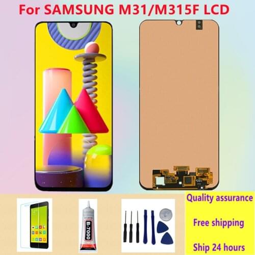 Original 6.4'' Display For Samsung Galaxy M31 M315 SM-M315F SM-M315F/DS LCD Display Touch Screen Digitizer Assembly Super AMOLED