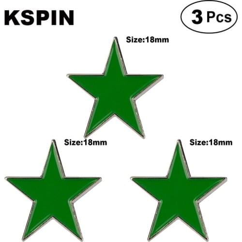 Green Star Lapel Pin Brooches Pins Flag badge Brooch Badges