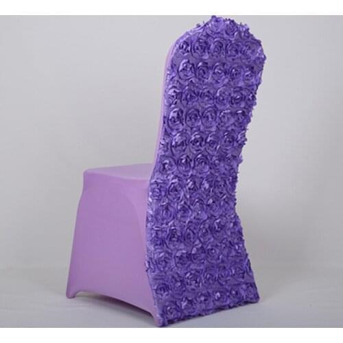Spandex Stretch Dining Chair Cover Hotel Restaurant Weddings Banquet Home Decoration Christmas Rose Flower Chair Covers JS-78