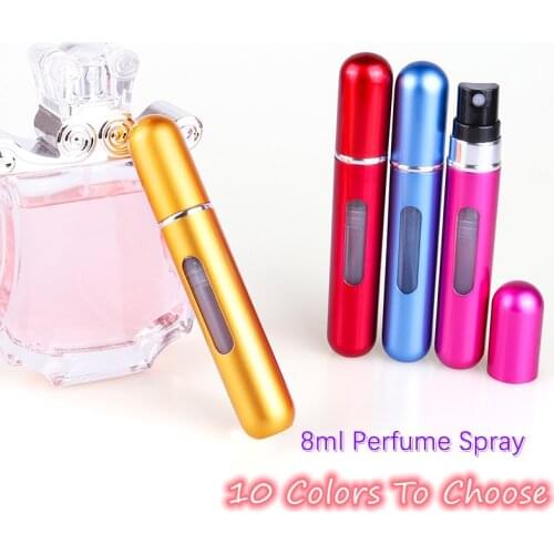 New 8ml Portable Mini Refillable Perfume Bottle With Spray Scent Pump Empty Cosmetic Containers Spray Atomizer Bottle For Travel