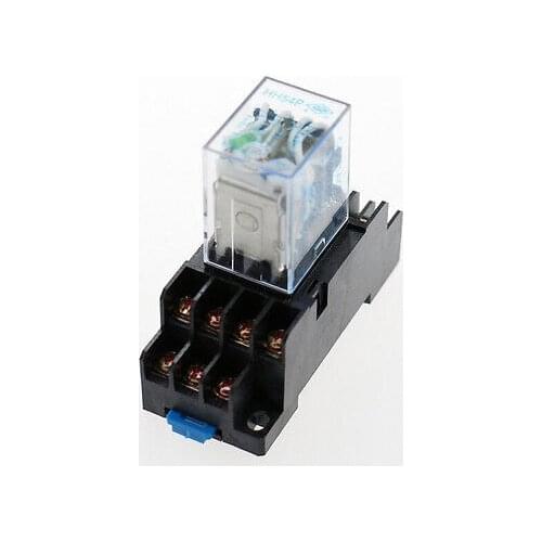 HH54PL DC12V Coil 4PDT 14 Pins Electromagnetic Power Relay w DYF14A Base