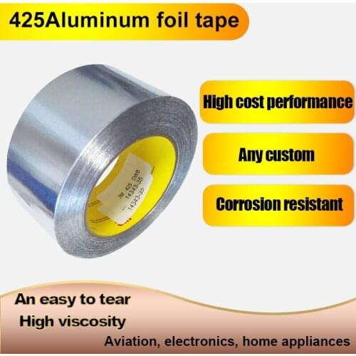 Quality 3M425 Aluminum Foil Tape Metal Conductive and Thermal High Temperature Corrosion Resistant Shielding Self-adhesive