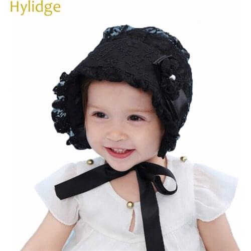 Hylidge Sweet Lace Baby Girl Cap Flower Princess Beanie Hat Girls Court Cap Children Kids Spring Summer Cap Toddler Infant Hat