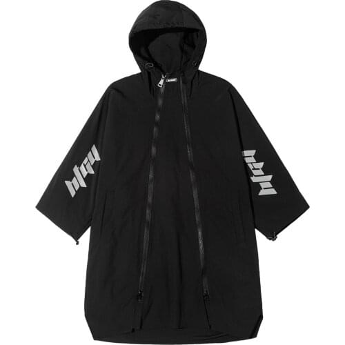 Techwear Men Cargo Jackets Coats Windbreaker Hooded Zipper Tactical Functional Streetwear Loose Autumn Winter Casual Outerwear