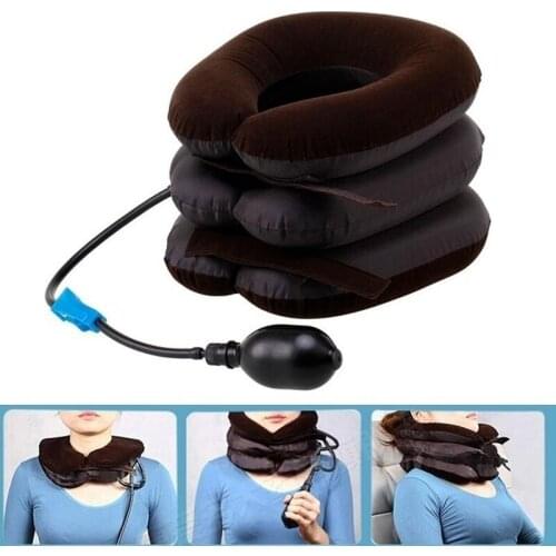 Hot Drop Ship 3 Layer Inflatable Air Cervical Neck Back Traction Device for Pain Relief Neck Head Stretcher Pillow Pain Release