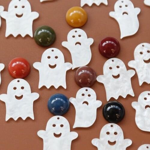 Smiley and crying ghost water ripple cute pendant Japanese diy handmade earrings resin accessories jewelry materials