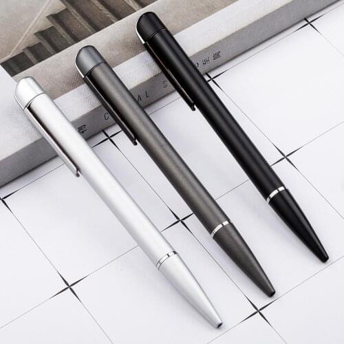 12 pcs/lot Fashion Frosted Metal Ballpoint pen Cute Business Ball pens Signature pen office School writing supplies
