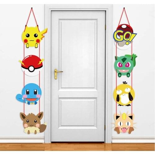 Cartoon Porch Sign Banner Decor Cartoon Birthday Party Supplies Flag Wall Hanging Garland Room Decoration Party Favors for Kids